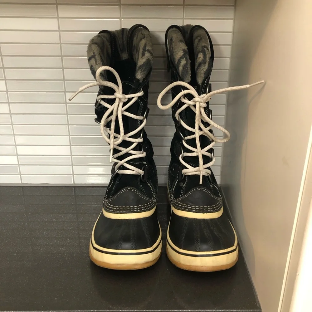 Sorel Women's Joan of Arctic Knit II black suede Waterproof Winter Boots: Size 7 - Picture 7 of 11